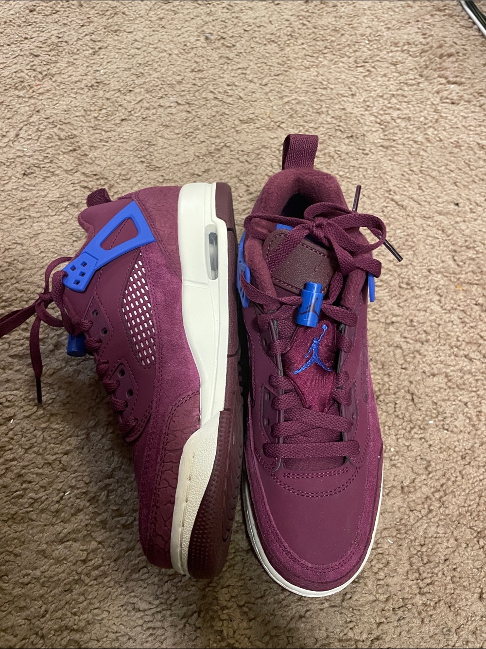 Jump Maroon Kids' Sneakers with Blue Accents